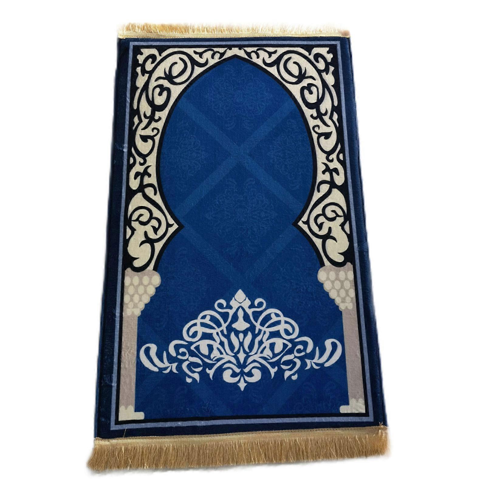 הדפס לבנים טירה שטיח תפילה מוסלמי לעבות מחצלת תפילה אסלאמית קטיפה עם פרנזים תחתון מונע החלקה שטיח סלאט 70