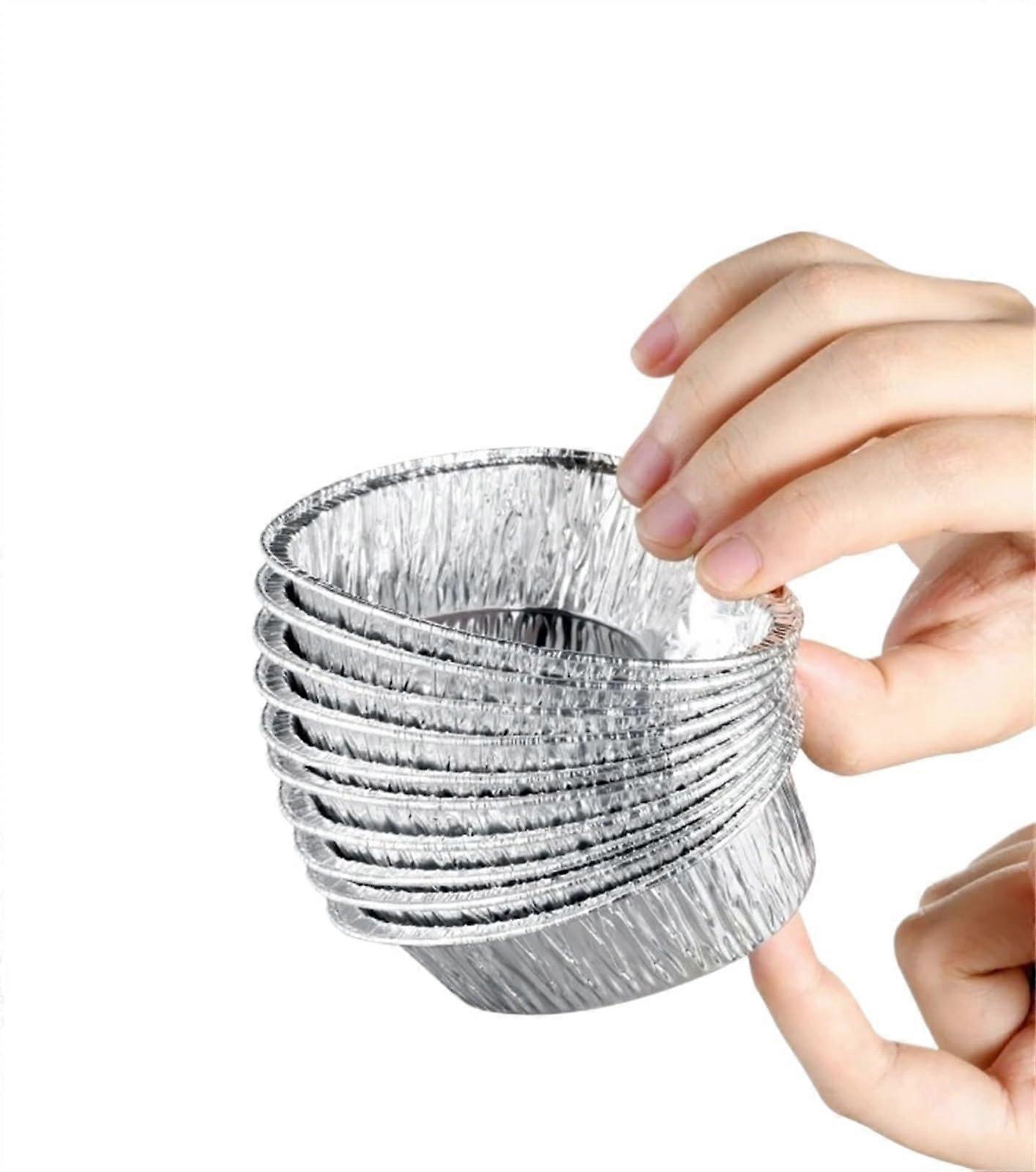 Tinfoil Cake Cups With Lids Heart-Shaped Egg Tart Cups For Home Baking Reusable 18 Pcs