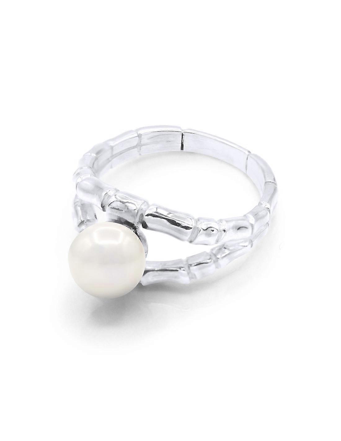 Perlenring der Kultur 8-9 mm Silber - BAMBU