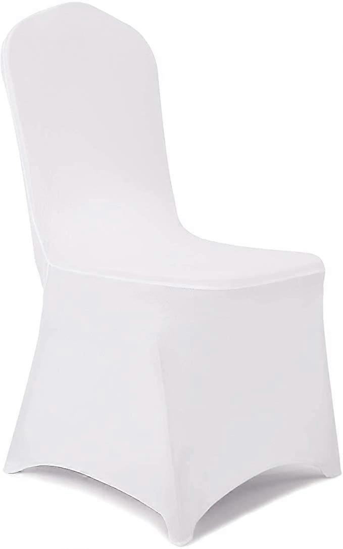 12 PCS White Stretch Spandex Chair Slipcovers for Dining Room, Wedding, Banquet, Party - Durable Elastic Cover Protection