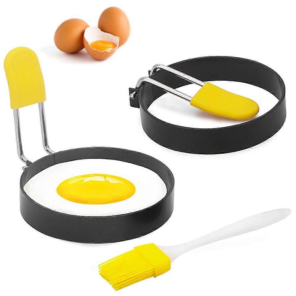 Egg ring for fried eggs and eggs mcmuff 2 -set, boiled anti -steal, round ring mold
