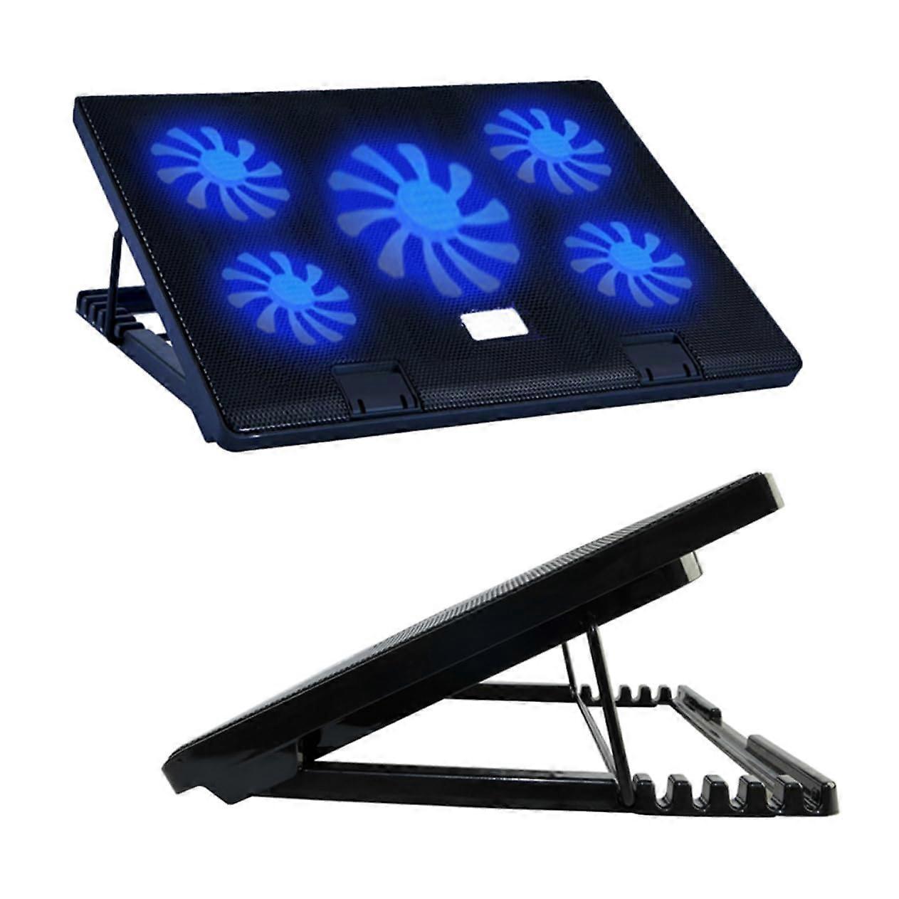 5 Fans Laptop Cooling Pad Strong Heat Dissipation Notebook Stand Fan Easy Install C Cooler for Gaming Laptop
