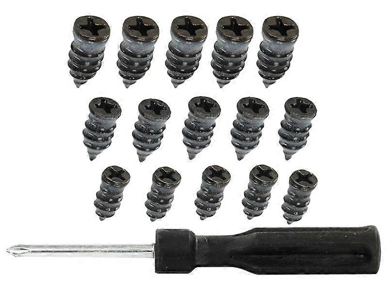 Vulcanising screws, 15 pcs. + screwdriver