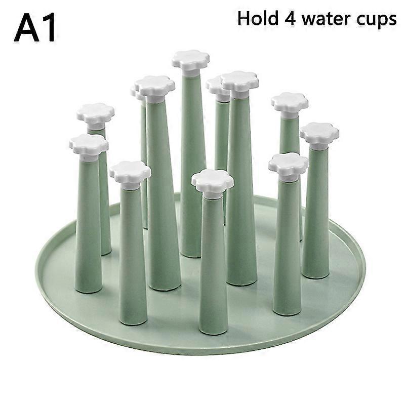 4/9HookHanging Drying Rack Cup Drying Rack Dust-proof Glass Cup Drainer Holder Stand Detachable Bottle Dish Drying Shelf Tray