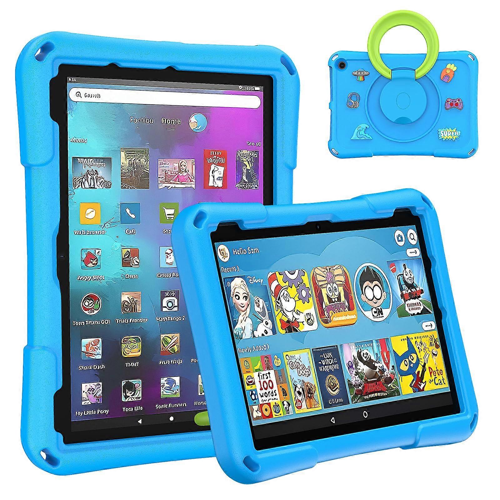 Fire HD 10 Tablet Case for Kids 13th/11th Generation 2023/2021, Lightweight Shockproof Rotating 360 Kickstand, Blue