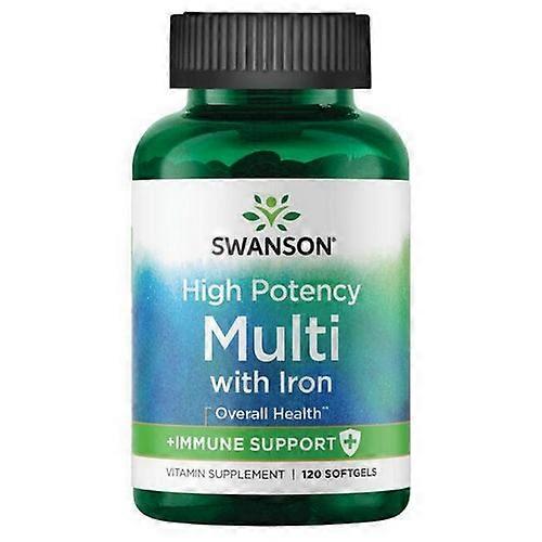 Swanson Vitamins High Potency Multi with Iron +Immune Support, 120 Softgels