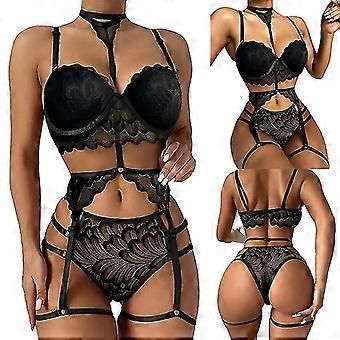 Sexy Lace Strappy Garter Lingerie Set
