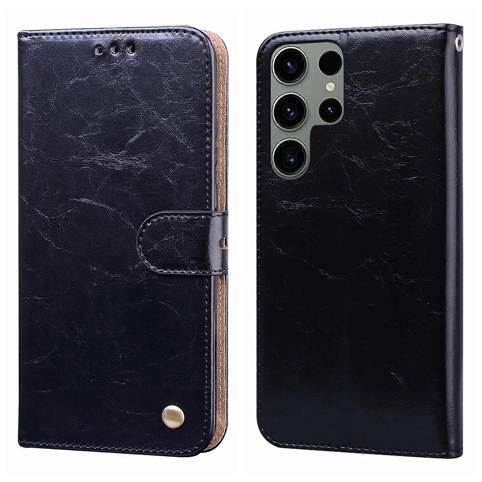 Olja Vax Textur Stötsäker Flip Läder Telefonfodral