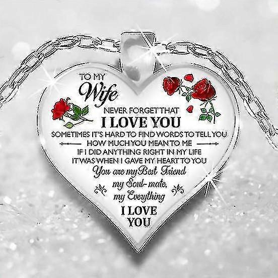 An meine Frau Heart Shape Sentimental Message Halskette