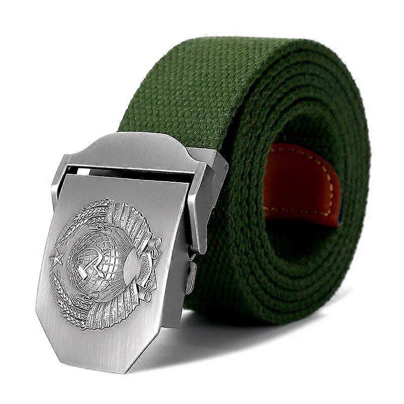New Men & Women High Quality Belt 3D Soviet National Emblem Canvas Military Belt Soviet Memory CCCP Luxury Jeans Tactical Belt