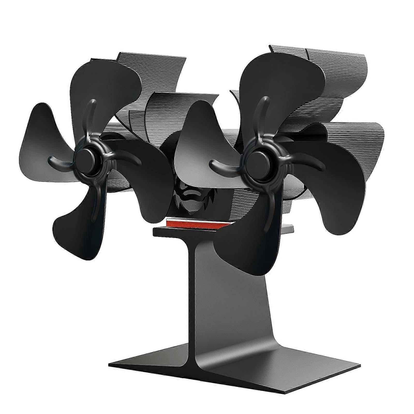 Heat Powered Fireplace Fan with Double Motors 20x9x17cm Versatile Efficient