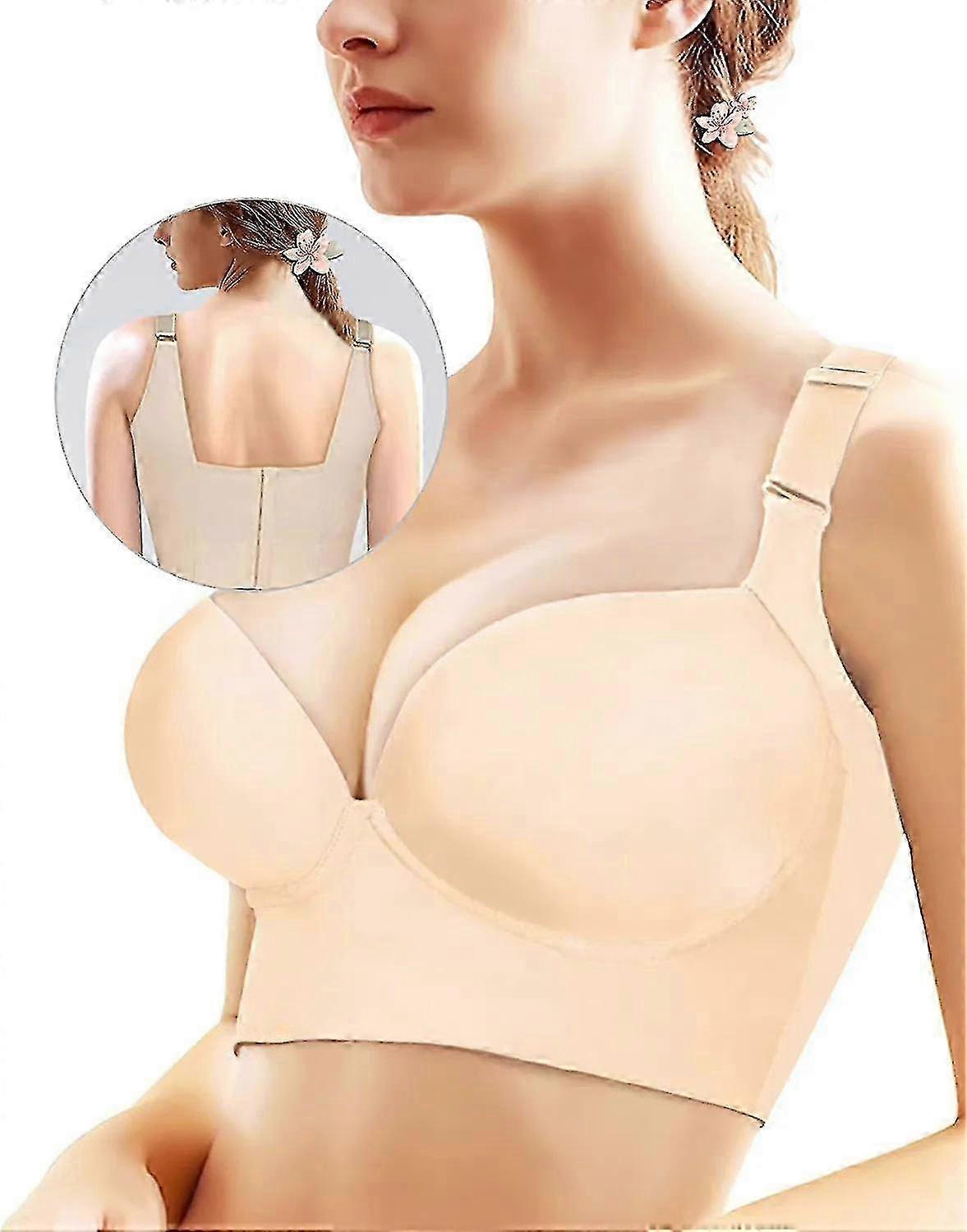 Full Coverage Wire-Free Bra with Deep Cup and Back Fat Control