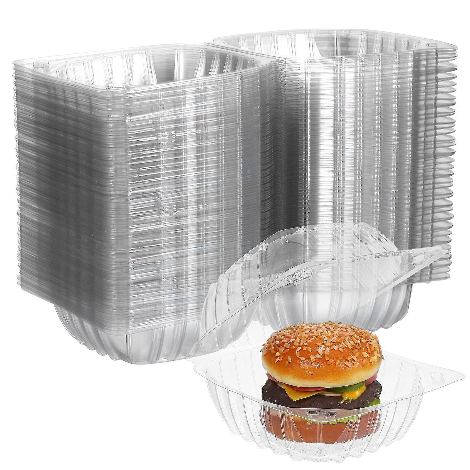100 Pcs Cupcake Boxes Clear Cake Boxes Single Cupcake Container Take Out Containers For Dessert Burger Salad