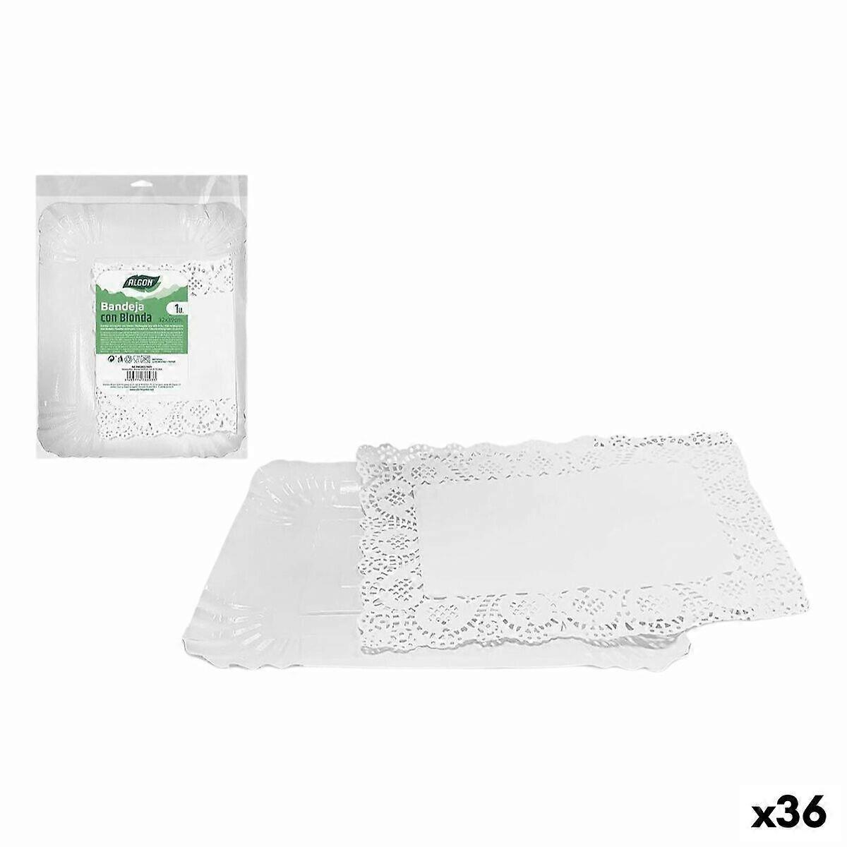 Snack tray Algon Rectangular 32 x 39 x 1 cm 32 x 39 cm (36 Units)