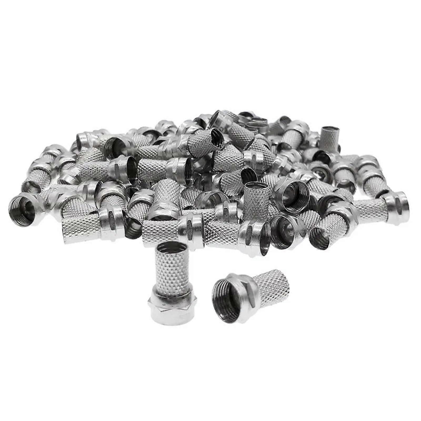 75-5 Screw On Type F Connector 10-Pack Coax Cable Twist-On Connector For RG6 RG59