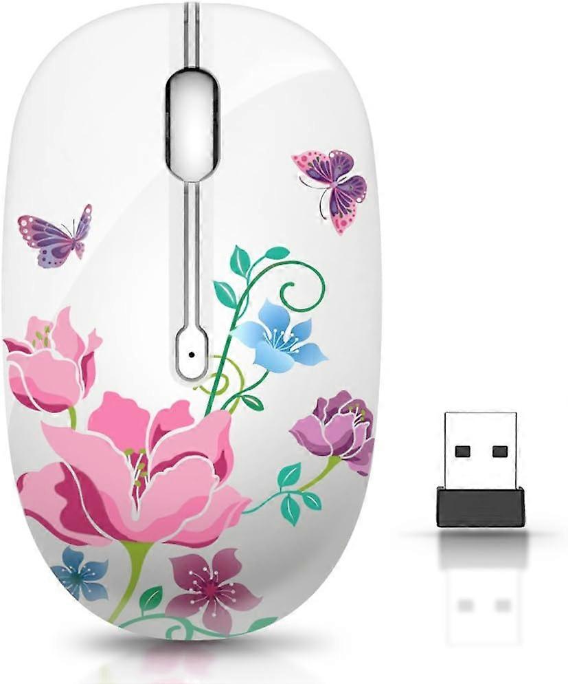 Wireless Mouse With Receiver For Pc, Laptop, Notebook, Computer, Macbook, Less Noise, Portable Mobile Optical Mice(Butterfly)