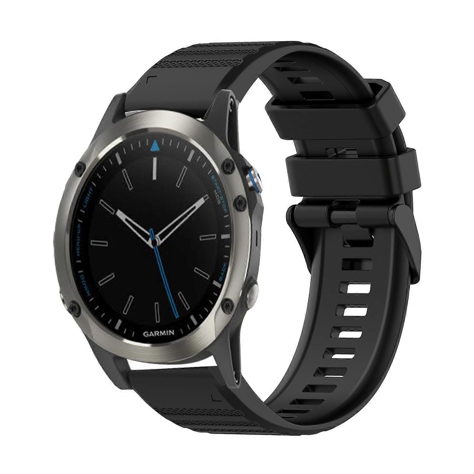 For Garmin Quatix 5 22mm Horizontal Texture Silicone Watch Band with Removal Tool