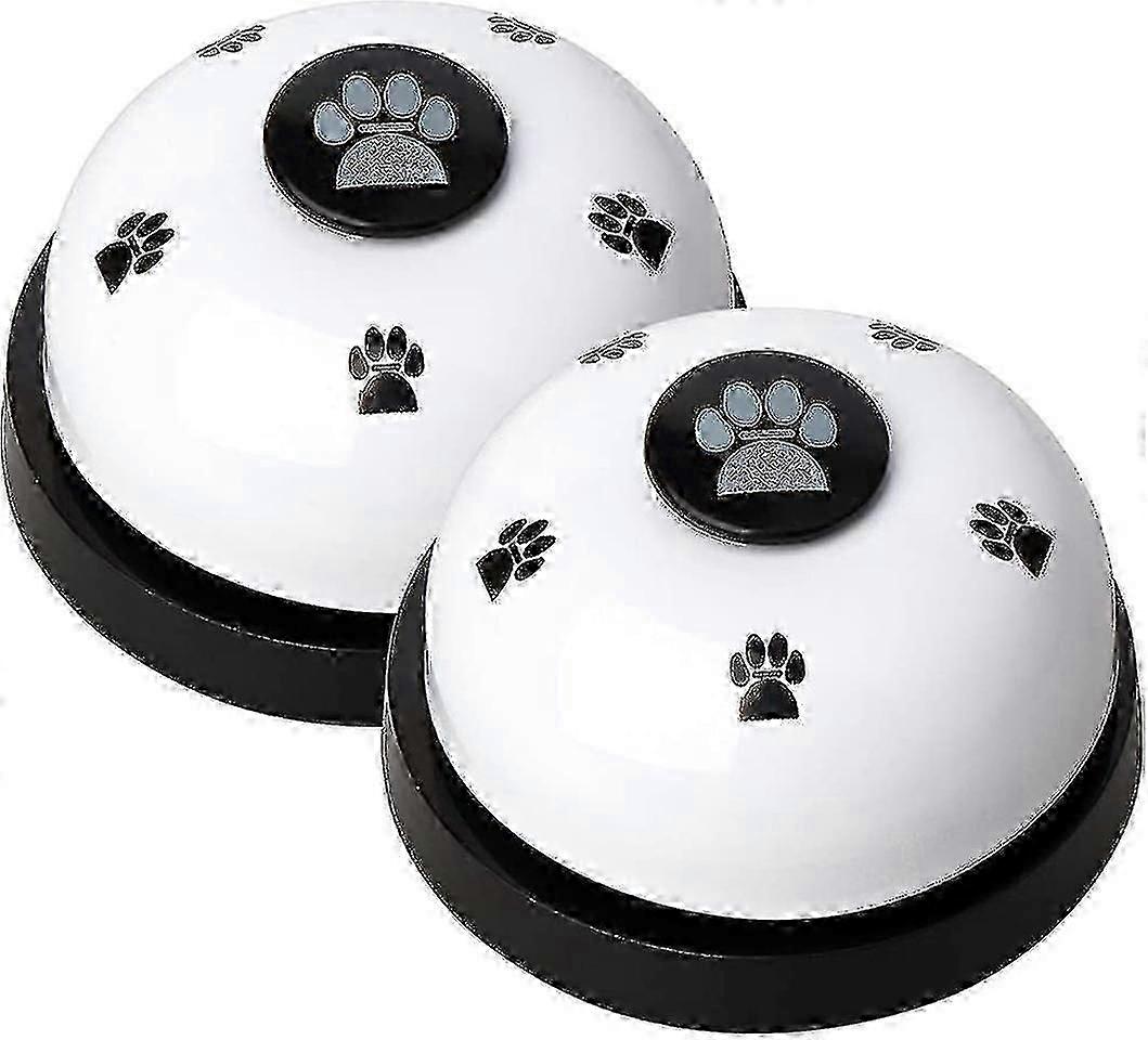 2 Animal Training Bells, Dog Bells With Large Button Pet Bells For Potty Training Interactive Training (white & Black)