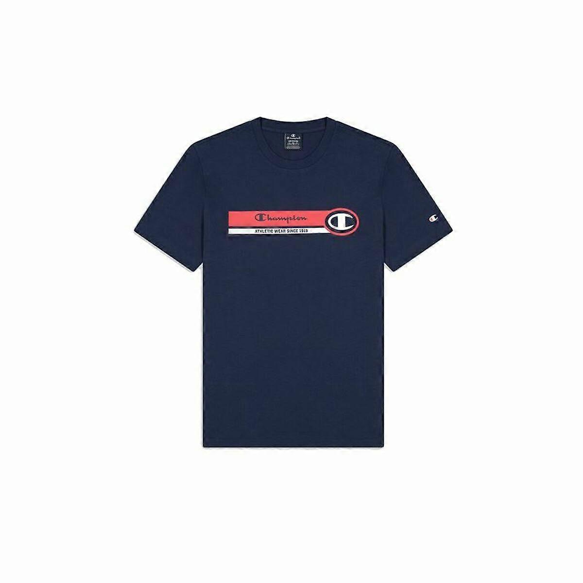 Men’s Short Sleeve T-Shirt Champion Crewneck Blue