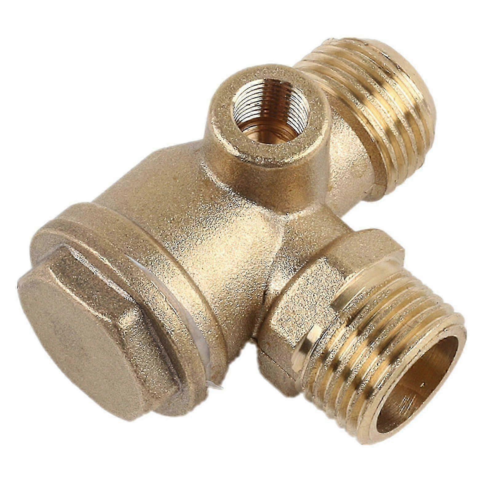 Air Compressor 3-port Brass Male Threaded Check Valve Connector Tool 20*20*10mm