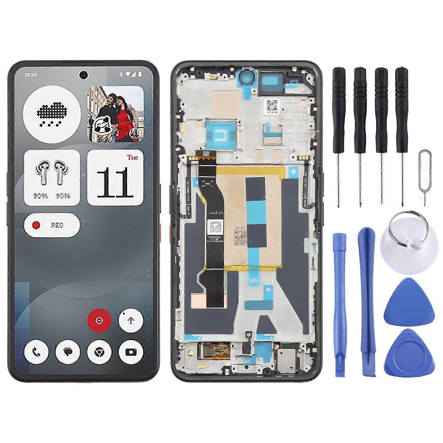 For Nothing Phone 3a A059 AMOLED Display with Frame Repair Spare Part Black