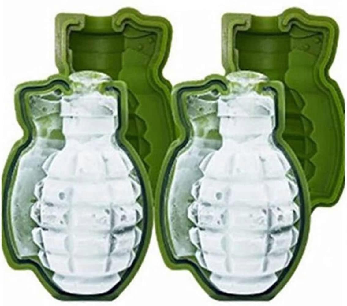2 Pieces 3D Grenade Silicone Mold, 3D Ice Cube Tray for Bar Party Silicone Molds Gift