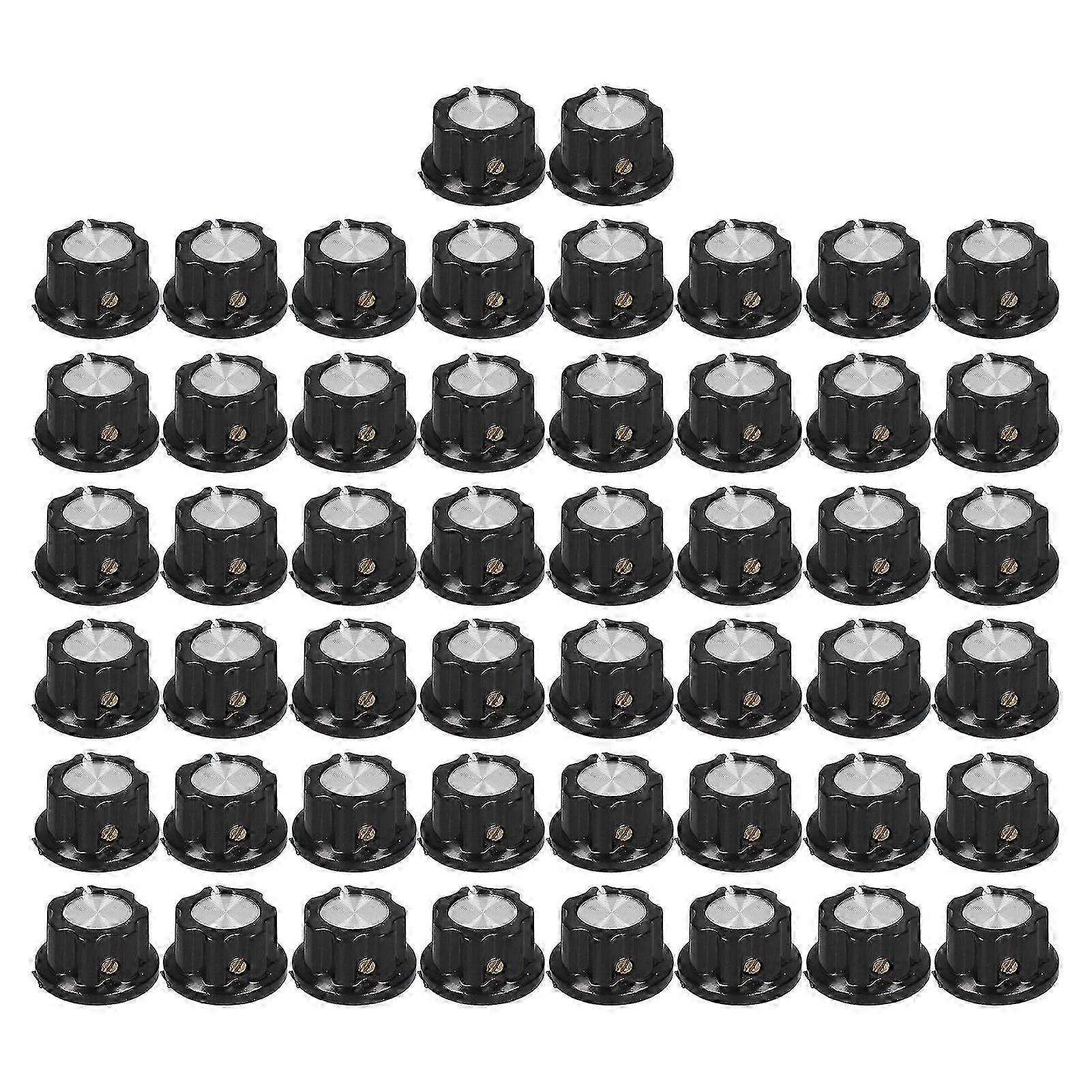 50Pcs Potentiometer Knob Engineering Plastic Brass Core Control Knobs Replacement 20mm BEMA02