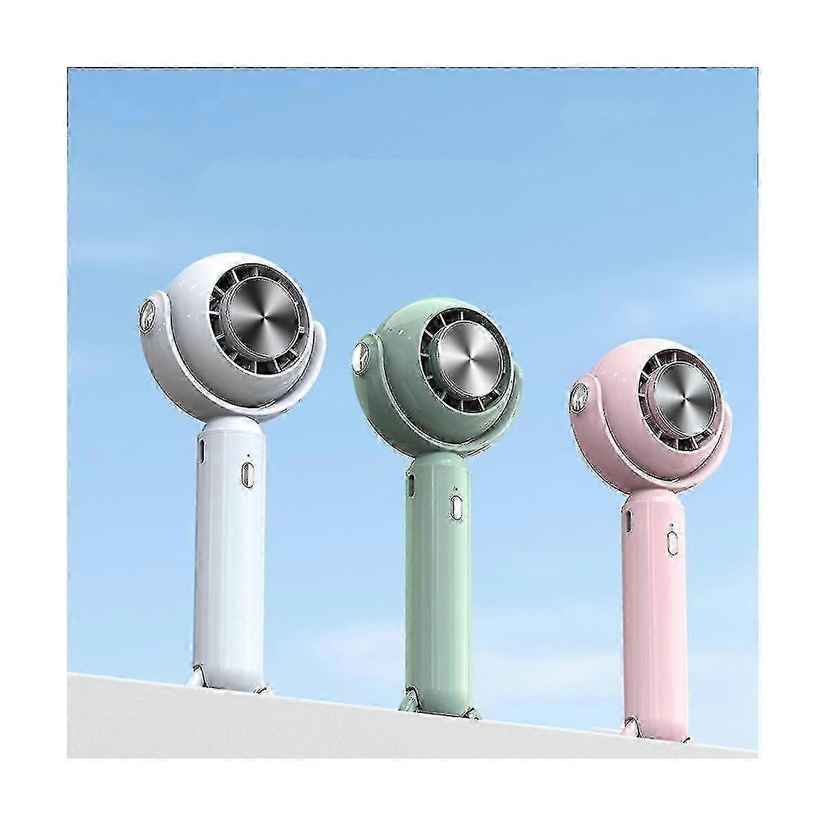 Portable USB Rechargeable Mini Handheld Fan with Semiconductor Cooling - Green