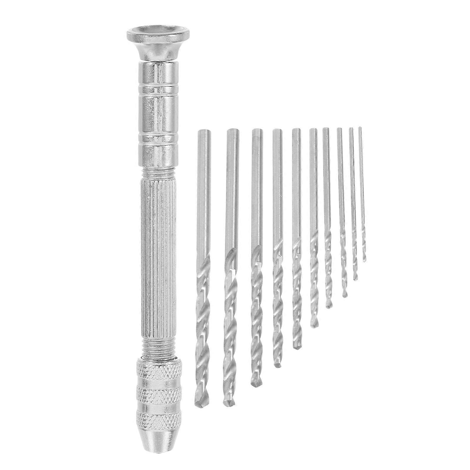 Precision Pin Vise Hand Drill with Drill Bits Set of 11 Pieces Rotary Tools for Models and Hobby