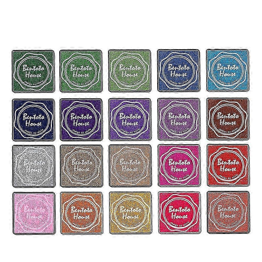 20 Pcs Multi-colored Giant Ink Pads Stamp Pads Set for DIY Crafts, Scrapbooking, and Finger Painting Activities