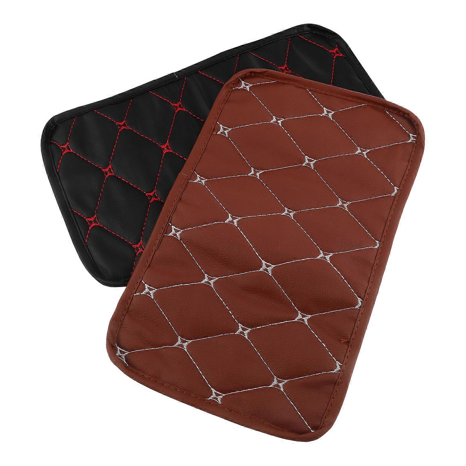 Universal Car Armrest Protector Comfortable Driving Black and Red 28.5X17cm Reduce Fatigue 2Set