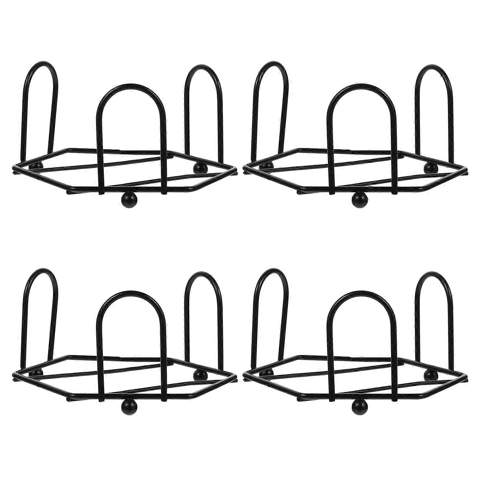 4pcs Tabletop Iron Coasters Holder Racks for Home Kitchen Coaster Storage