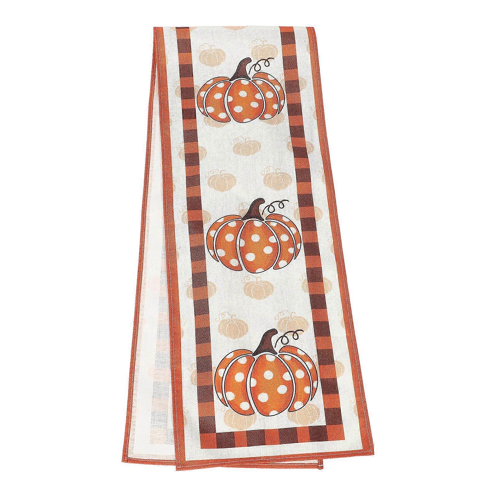 Fall Pumpkin Table Runner Seasonal Dining Table Decorations Rectangular Multi 180.00X33.00X0.30CM 1Pcs