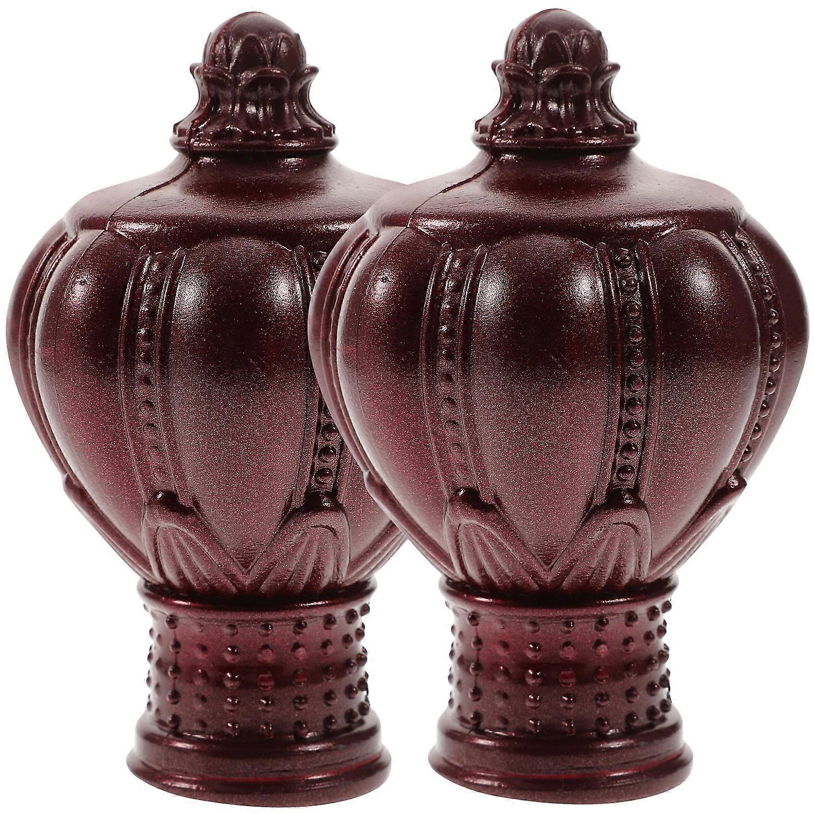 Window Curtain Rod Finials Creative Curtain Rod Ends for Home Daily Use Black Color 2Pcs