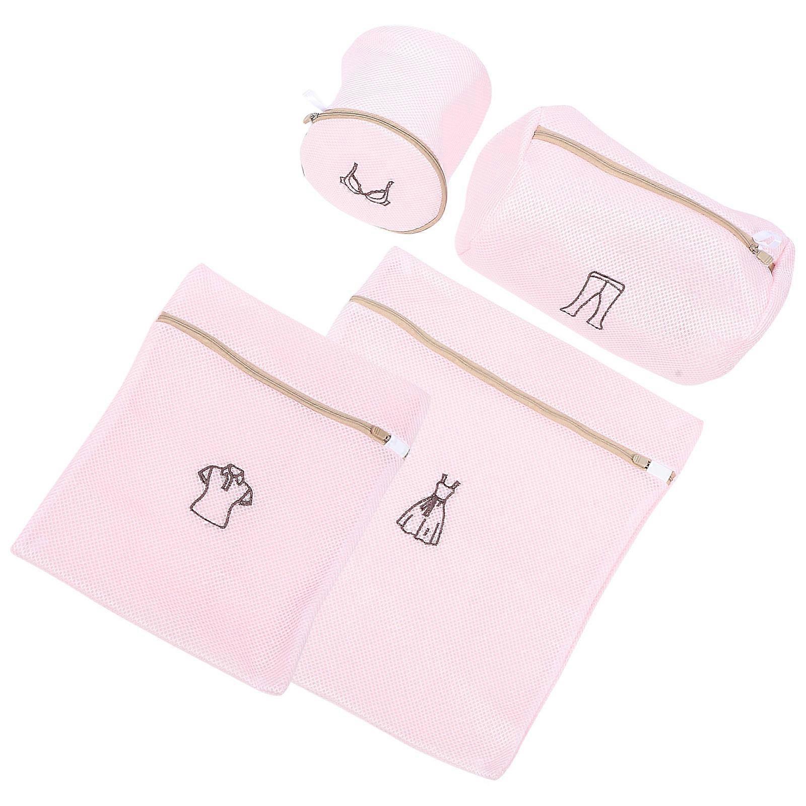 4pcs Mesh Laundry Bags Set for Washing Machine   Zippered Double Layer Design for Socks and Delicate Laundry Protection