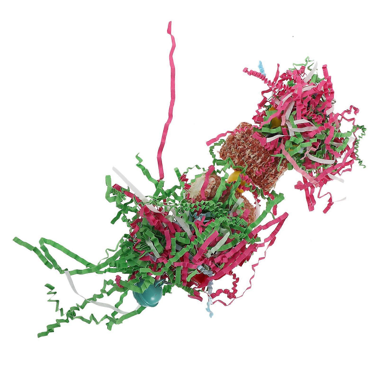 Muhabbet kuşları için çiğneme oyuncakları mısır koçanı kuş kafesi asılı dekor aşınmaya dayanıklı malzeme 1 takım