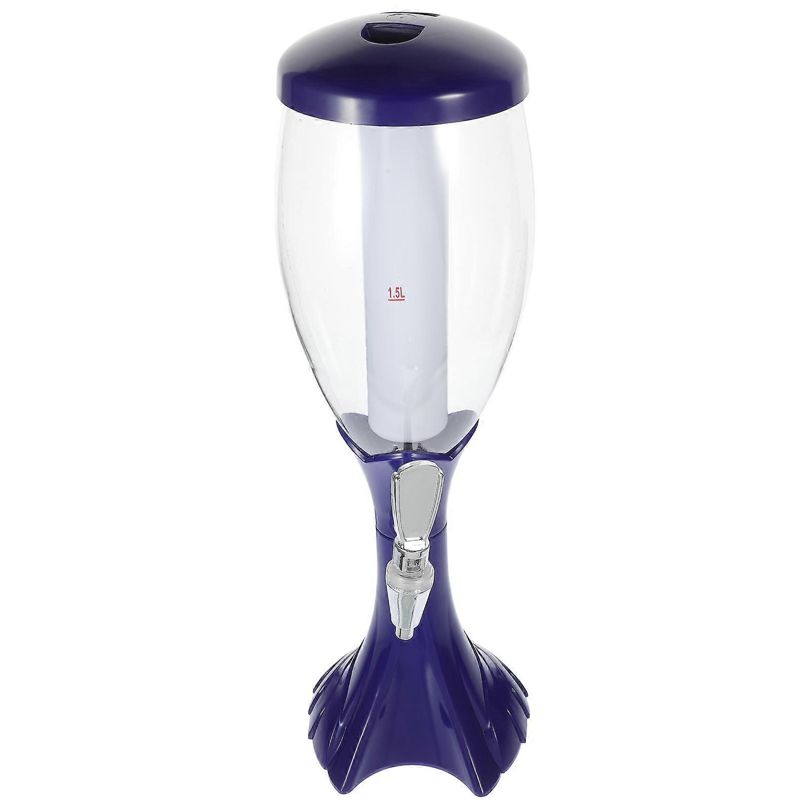 Beverage Dispenser Stand Tabletop Beer Tower Dispenser Home Use Blue 1.5L Perfect Pour Control 1Pack