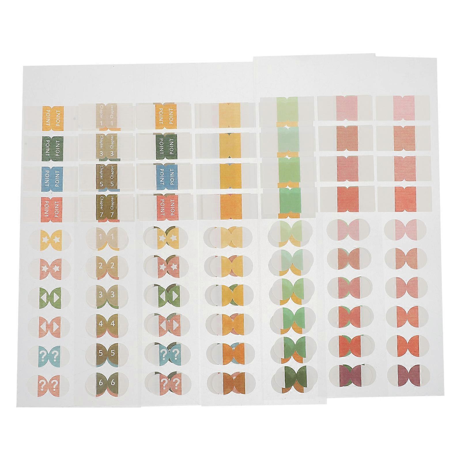 Book Sticky Tabs Colorful Book Tabs Document Classification Diaries Catalogs 6 Sheets