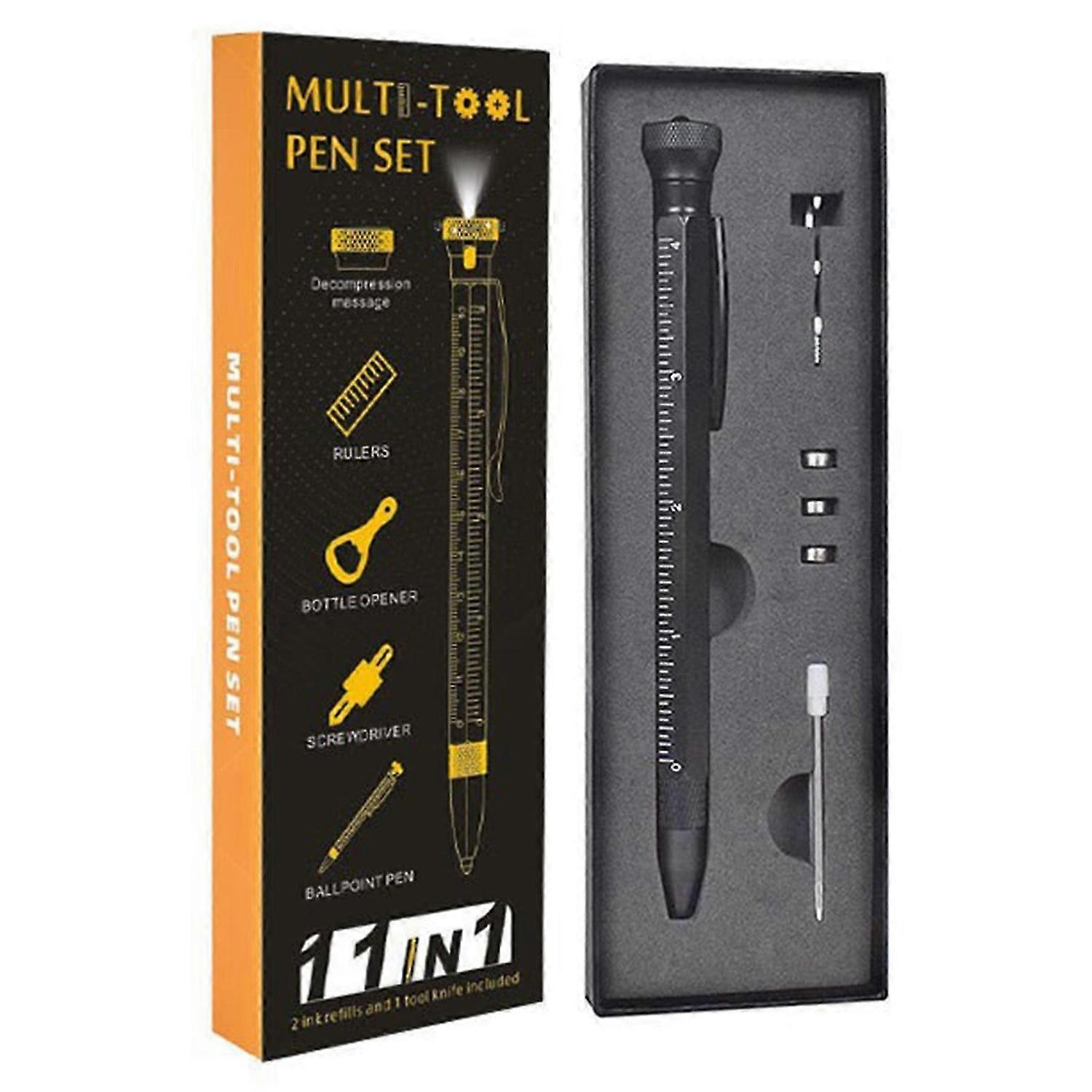 Multi-Tool Pen With Led Light Box Cutter Portable Compact Present for Men