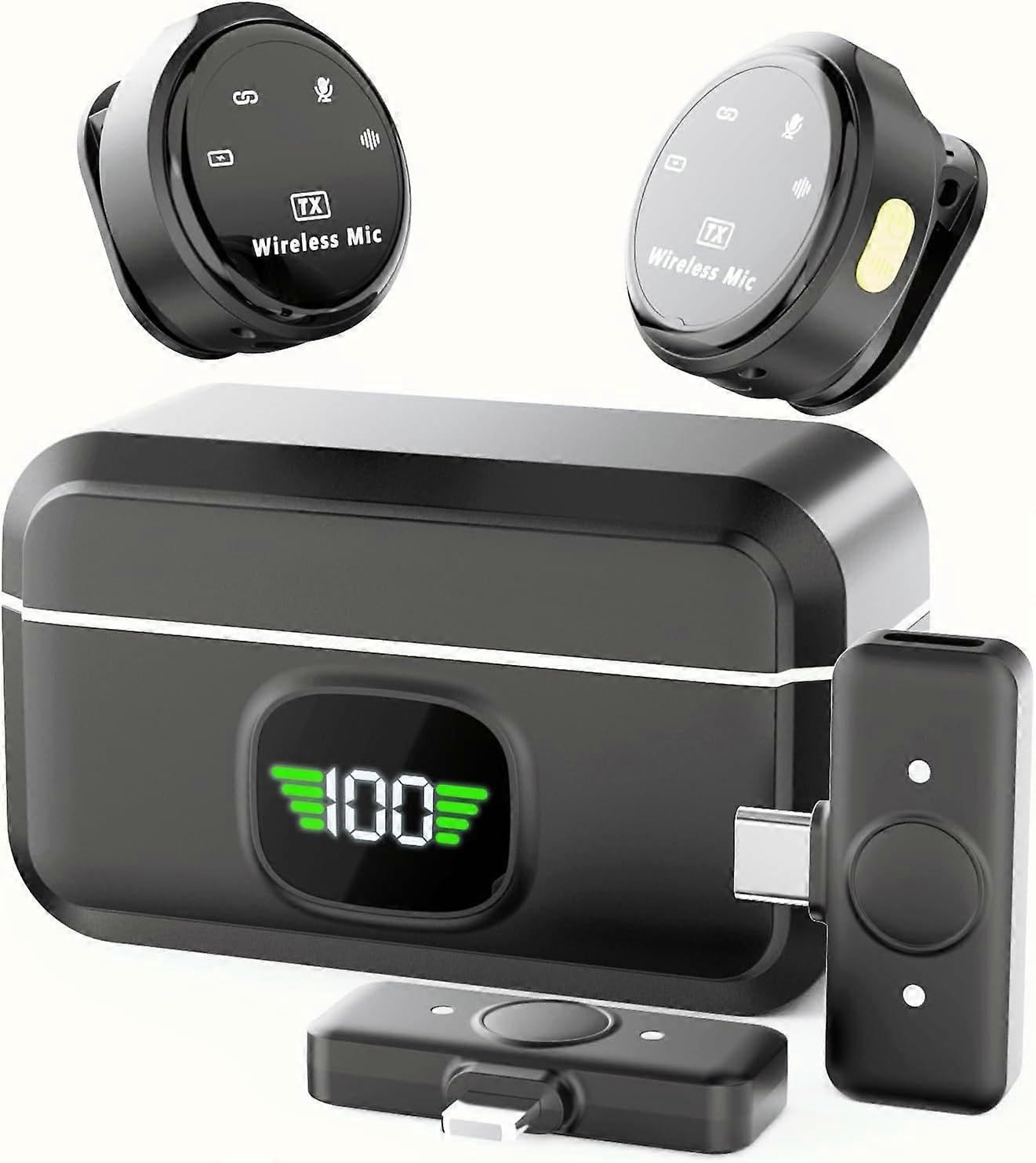 2025 Latest Model Lavalier Wireless Microphone for iPhone/Camera/PC/Laptop