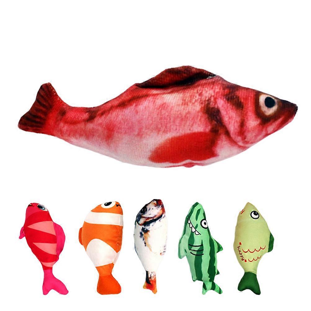 Interactive Cat Toys Plush Fish Kitten Supplies for Exercise and Entertainment Assorted Color 20.00X12.00X5.00CM 6Pcs
