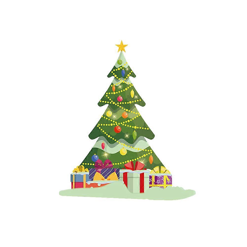 Festive Window Stickers Christmas Tree Pattern Multi-Colored 21x24cm Luminous 1Pcs