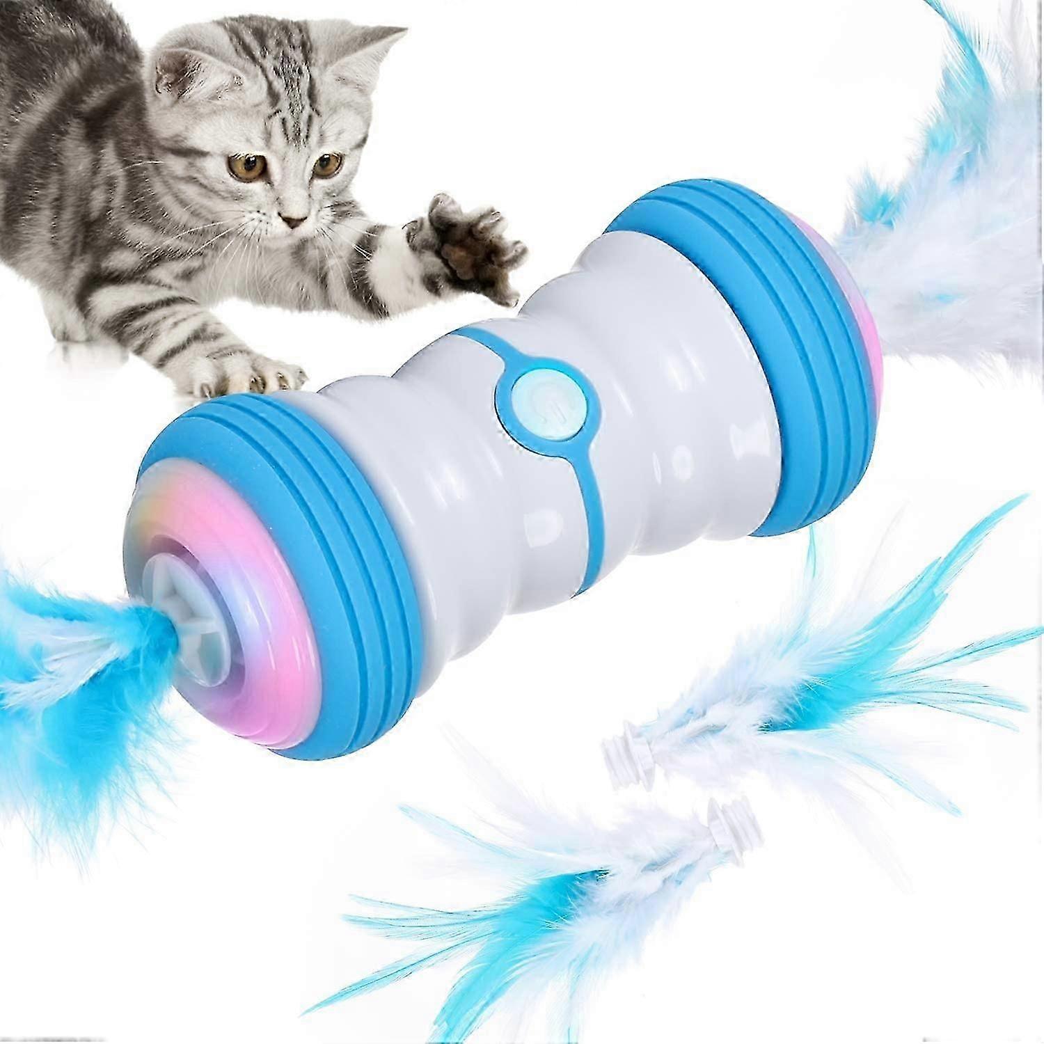 Kedi Oyuncak, 2021 İki Hızlı, Kendiliğinden Dönen ve Otomatik, USB ile Şarj Edilebilir ve Renkli LED Işıklı Yeni Akıllı Oyuncak