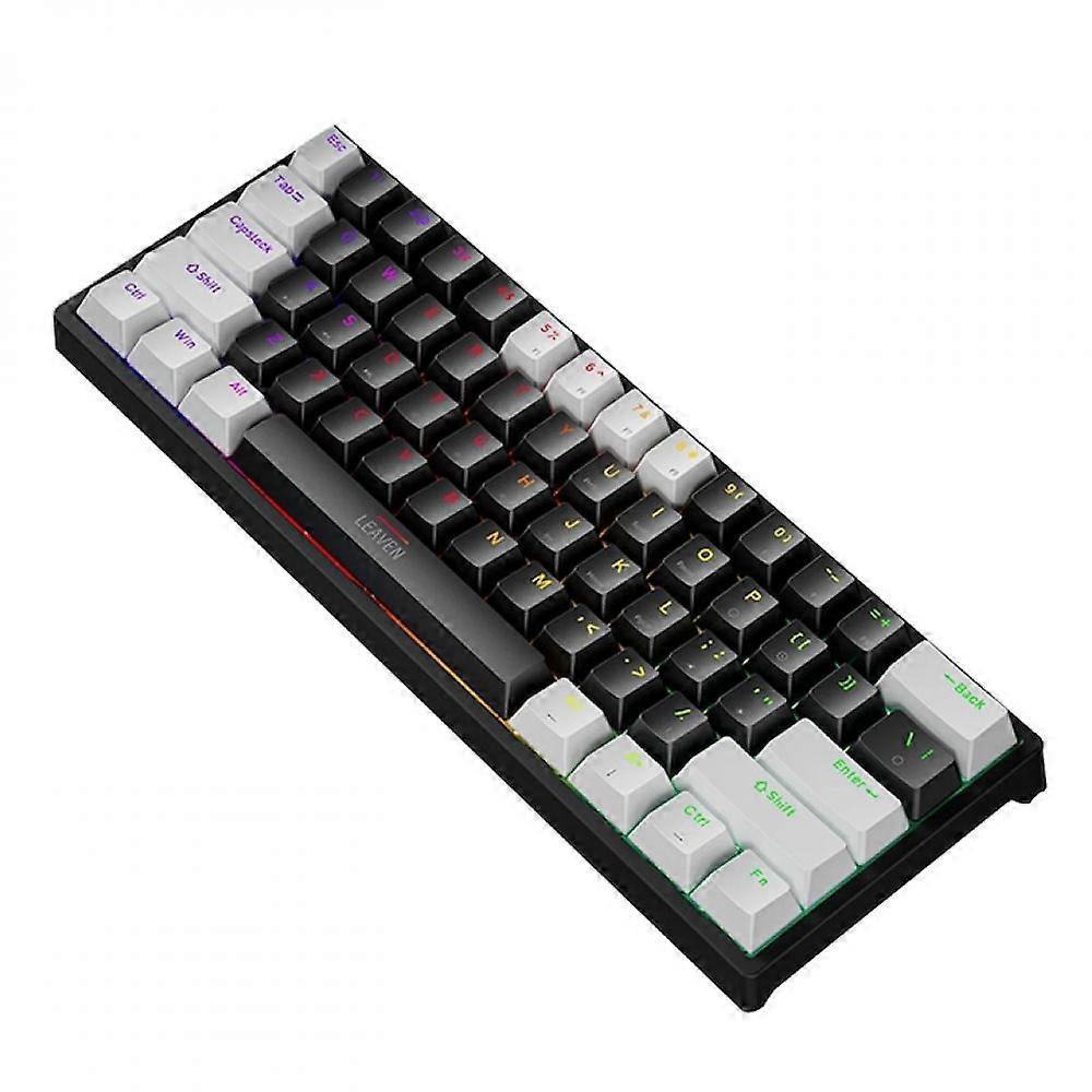 Mechanical Keyboard - Crack K620 Key White Black Double Splicing Red Axis Edition