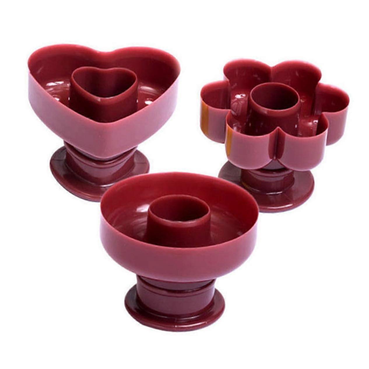 3-Piece Donut Baking Set - Round Donut Cutter Molds, Brown Plastic Baking Tools, Kitchen Accessories for Cake Baking
