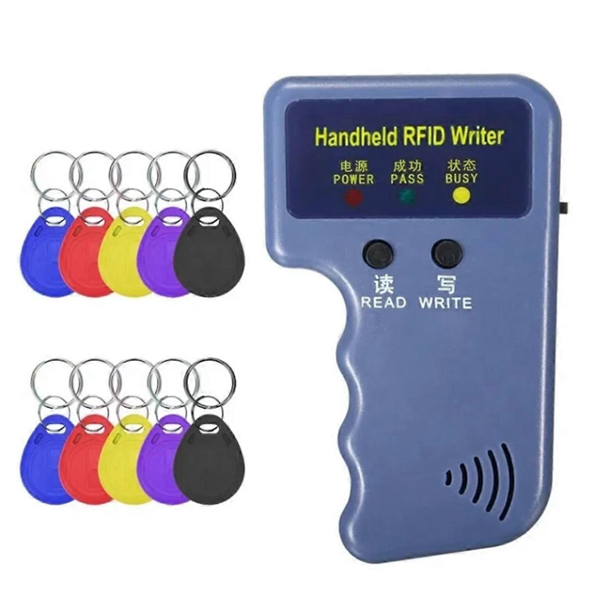 Handheld 125KHz RFID Copier Writer Duplicator Programmer Reader + EM4305 T5577 Rewritable ID Keyfob
