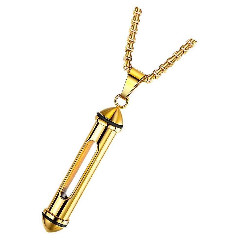 Keepsake Necklace Urn Necklace For Ashes Adult Male Golden 59.9X0.7CM Memorial Jewelry 1Pack