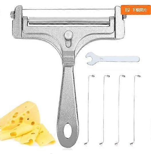 Cheese Slicer: Stainless Steel Wire Cheese Cutter With 4 Extra Wires & Wrench - Handheld Butter Cutter Food Slicer For Block Butter