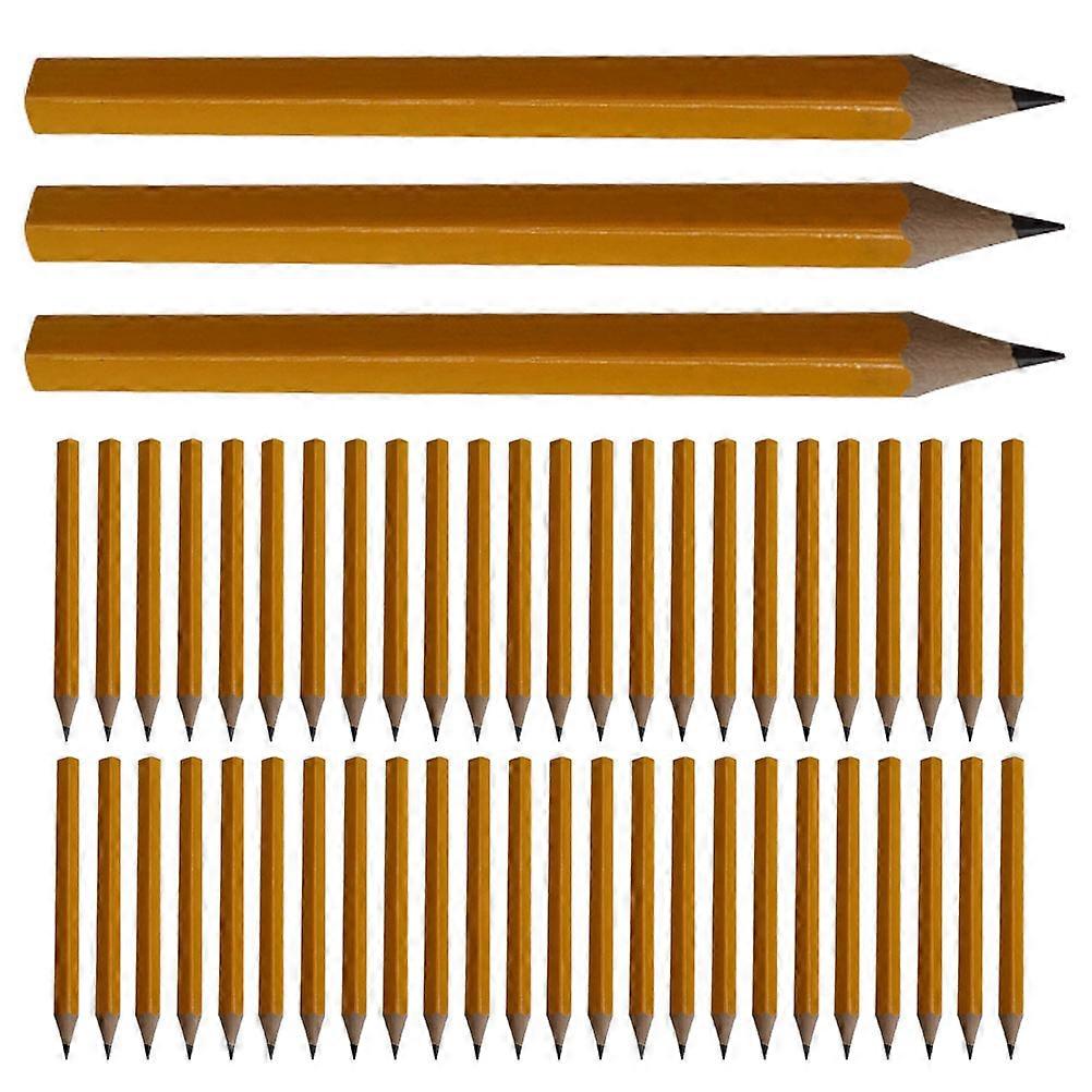 Children Pencils Wooden Pencils School Office Artists Sketching Hexagonal Yellow 50Pcs