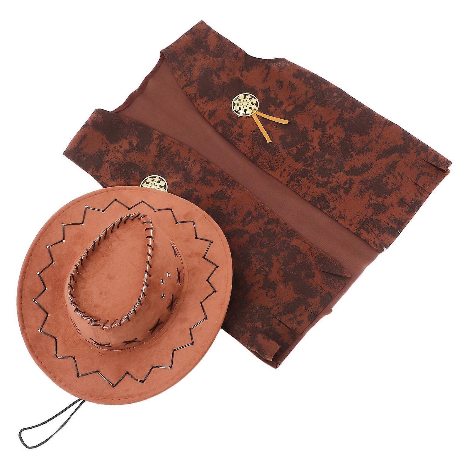 1 Set Adult Cowboy Costume with Hat & Accessories – Comfortable Outfit for Carnivals, Theme Parties, and Special Events for Men and Boys – Unique